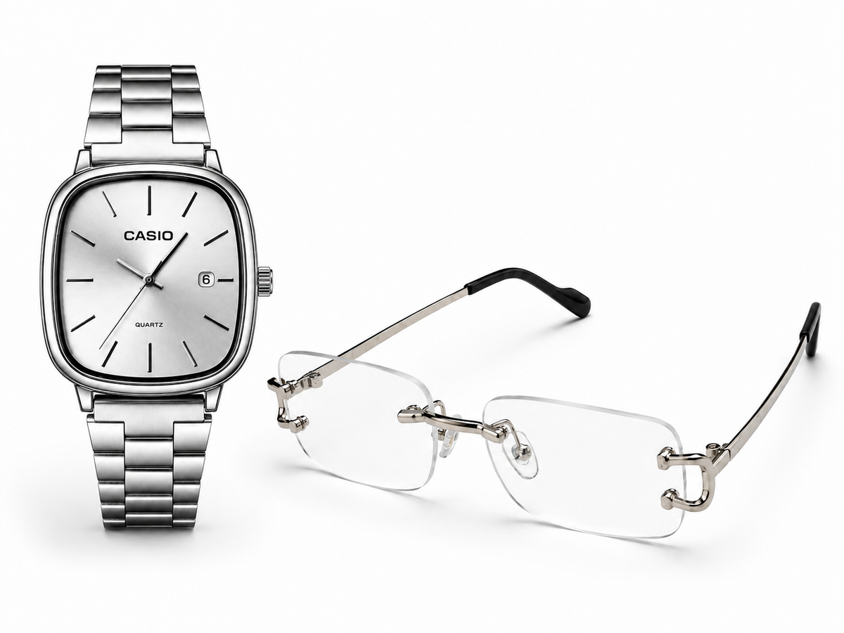 Montre Élégante + Lunettes de Soleil — Pack Homme
